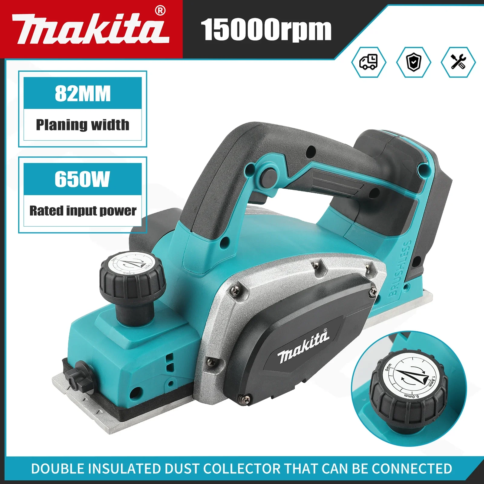 Planer Handheld Electric - DKP180 Fırçasız, Kablosuz, Şarj Edilebilir Elektrikli